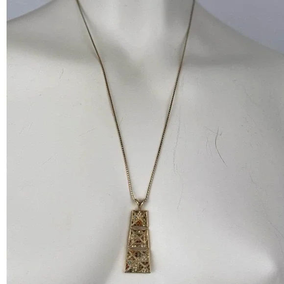 Vintage D'Orlan "Buried Treasure" 24" Gold-Plated Necklace — Canadian Designer, - Picture 1 of 7